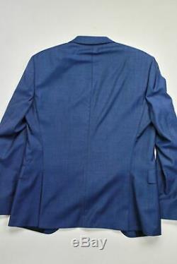 $895 HUGO BOSS Huge/Genius Twill Blue Slim Fit Suit 38R / 32 x 32 Flat Pant