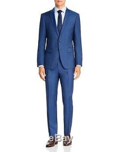 $895 NWT Hugo Boss Huge/Genius Blue Twill Solid Slim Fit Suit 38R