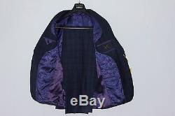 $895 Ted Baker London Endurance Navy Plaid Check Wool Suit 38R Slim Fit