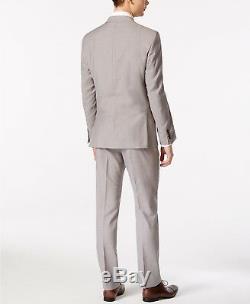 $899 Calvin Klein Mens Gray Extreme Slim Fit Wool Suit Jacket Blazer Pants 42 R
