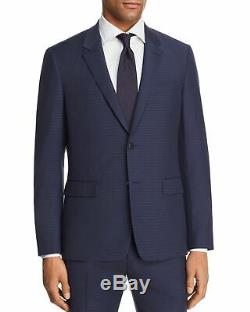 $950 Theory Men'S Blue Wool Gingham Slim Fit Sport Check Suit Coat Jacket 36s
