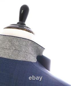 $995 SAKS FIFTH AVENUE Tonal Blue Check Plaid 2-Button Trim Fit Suit 40R