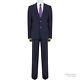 Alexander McQueen Navy Blue Wool Mohair Single Breasted Slim Fitting Suit IT50