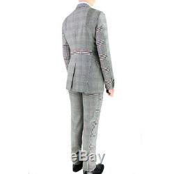 Alexander McQueen Runway Grey Tone Patchwork Check Patterned Suit IT46 UK36