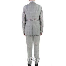 Alexander McQueen Runway Grey Tone Patchwork Check Patterned Suit IT46 UK36