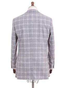 Alexandre Savile Row Suit Jacket Silver Check Tailored Fit 38R