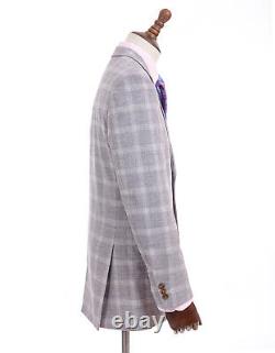 Alexandre Savile Row Suit Jacket Silver Check Tailored Fit 38R