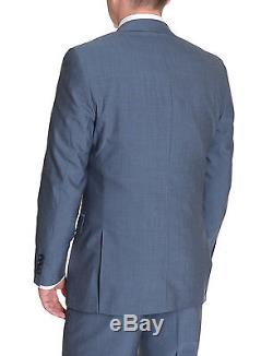 Alfani RED Slim Fit Solid Heather Blue Two Button Wool Blend Suit