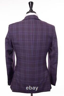 Antique Rogue Purple Tartan Suit Slim Fit 36R W30 L31