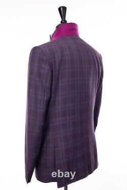 Antique Rogue Purple Tartan Suit Slim Fit 42L W36 L33