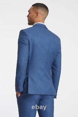 Antique Rogue Slim Fit Blue Texture 3 Piece Suit