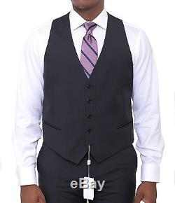 Armani Collezioni Executive Slim Fit 44r 56 Black Striped Three Piece Wool Suit