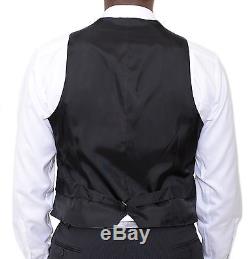 Armani Collezioni Executive Slim Fit 44r 56 Black Striped Three Piece Wool Suit