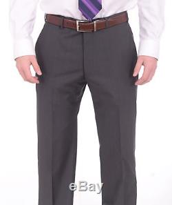 Armani Collezioni Giorgio Slim Fit 42r 52 Gray Striped Three Piece Wool Suit