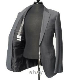 Armani Collezioni M Line Navy Gray Tic-Weave Slim-Fit Suit 54 fits 42 / 44 R