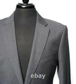 Armani Collezioni M Line Navy Gray Tic-Weave Slim-Fit Suit 58 fits 46 / 44 R