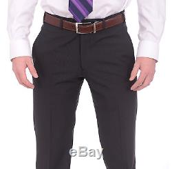 Armani Collezioni M-line Slim Fit 38r 48 Black Striped Three Piece Wool Suit