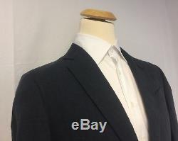 Armani Collezioni Navy Blue Notch Lapel Slim Fit Linen Suit Size 40R $1895.00