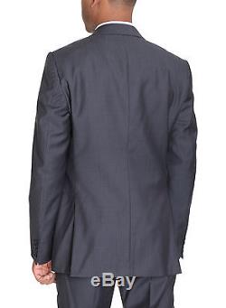 Armani Collezioni Slim Fit 38R 48 Gray And Blue Striped Two Button Wool Suit
