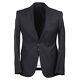 Armani Collezioni Slim-Fit'M-Line' Dark Gray Subtle Check Wool Suit 38R
