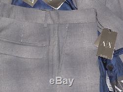Armani Exchange A/X AX Mens 2 Button Grey Check Flat Front Slim Fit Suit New