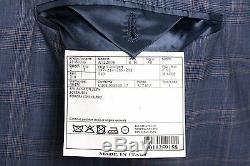 BELVEST Blue Fine Wool Super 150's Silk Suit Checks 40 US / 50 EU 8R Slim Fit