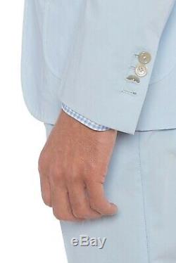 BELVEST Cotton Light Blue Ultralight Solid Suit 40 US / 50 EU 8R Slim Fit