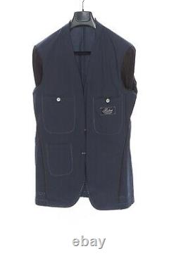 BELVEST Dark Blue Ultralight Cotton Solid Suit 40 US / 50 EU 8R Slim Fit