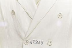 BELVEST Double Breasted Pure Linen Suit White Summer 40 US 50 EU 8 R Slim Fit