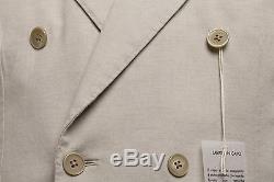 BELVEST Double Breasted Washed Cotton Suit Light Gray 34 US 44 EU 8 R Slim Fit