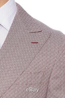 BELVEST Gray Burgundy Double Breasted Fine Wool Suit 40 US / 50 EU 8R Slim Fit