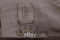 BELVEST Hand Made Solid Gray Super 120's Wool Suit EU 52 NEW US 40 42 Slim Fit