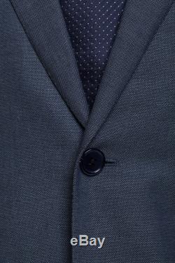 BELVEST Hand Made in Italy 2Btn Wool Linen Suit Blue 40 US 50 EU 8 R Slim Fit