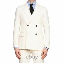 BELVEST Handmade Cream Cotton Seersucker DB Suit EU 48 NEW US 38 Slim Fit