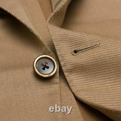 BELVEST Handmade in Italy Tan Wool-Cotton Twill Suit EU 50 NEW US 40 Slim Fit