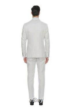 BELVEST Light Gray Ultrasoft Cotton Micro Checks Suit 40 US / 50 EU 8R Slim Fit