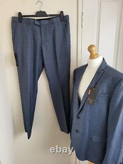 BEN SHERMAN Brand New Blue Skinny Fit 2 Piece Suit 44R Jacket 36R Trousers