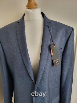 BEN SHERMAN Brand New Blue Skinny Fit 2 Piece Suit 44R Jacket 36R Trousers