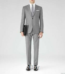 BNWOT Reiss'Samuel' Peak Lapel Modern Grey Slim Fit Suit Size 36 W30