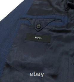 BNWT Hugo Boss Novan5 Mens Slim Fit Wool Blazer Navy Sharkskin UK 42R RRP £400