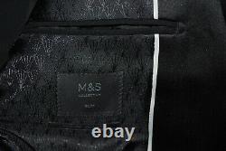 BNWT M&S Collection slim-fit black tuxedo dinner suit + extra pair of trousers