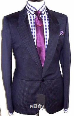 Bnwt Men's Paul Paul Smith Ps Navy Micro Checked Slim Fit Suit 40r W34