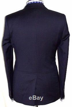 Bnwt Men's Paul Paul Smith Ps Navy Micro Checked Slim Fit Suit 40r W34