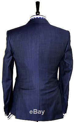 Bnwt Mens Hugo Boss Navy Birdseye Tailor-made Slim Fit 3 Piece Suit 38r W32 L32