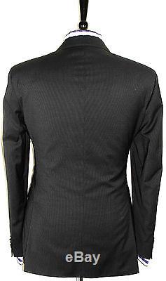 Bnwt Mens Hugo Boss Stripey Black Tailor-made Slim Fit 2 Piece Suit 40r W34 L32