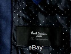 Bnwt Mens Paul Smith London Slim Fit Plain Solid Navy Blue Suit 38r W32