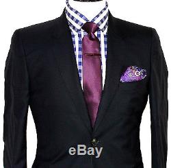 Bnwt Mens Paul Smith London Slim Fit Plain Solid Navy Suit 38r W32