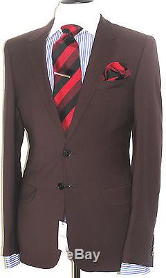 Bnwt Mens Paul Smith Ps Burgundy Classic Slim Fit Suit 40r W34