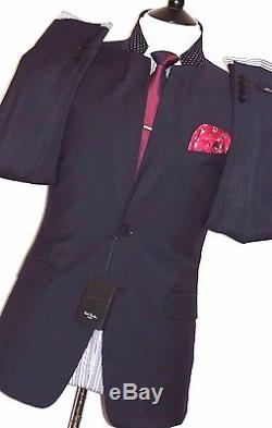 Bnwt Mens Paul Smith The Kensington Navy Micro Slim Fit Suit 40r W34