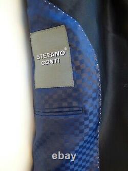 BNWT Mens Stefano Conti Black Blazer Suit Jacket Flap Pockets Slim Fit 40R